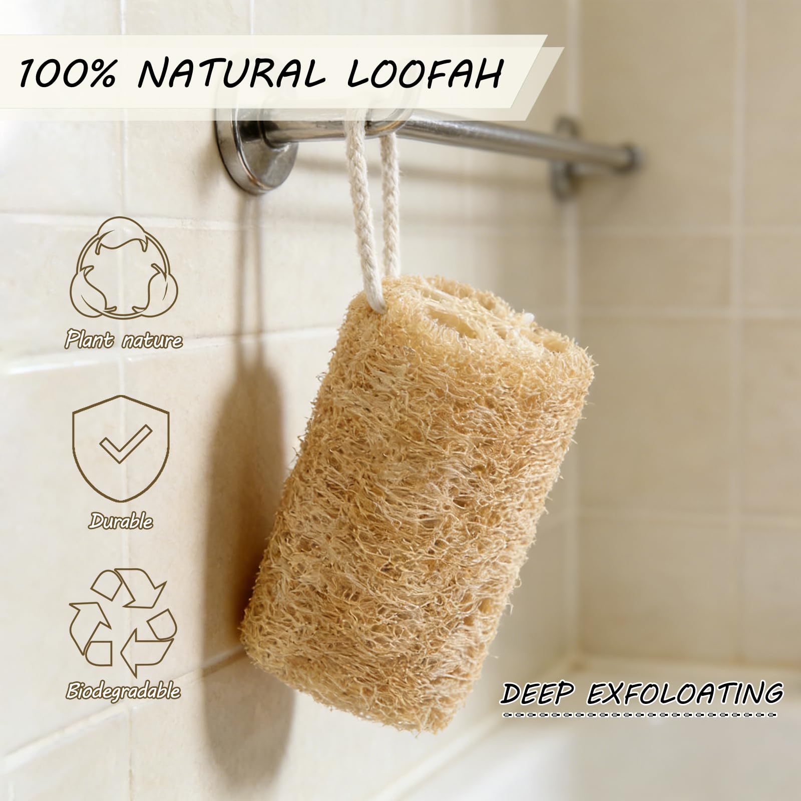 Balifeel lufa natural con alta absorción, ideal para generar espuma con gel de ducha.