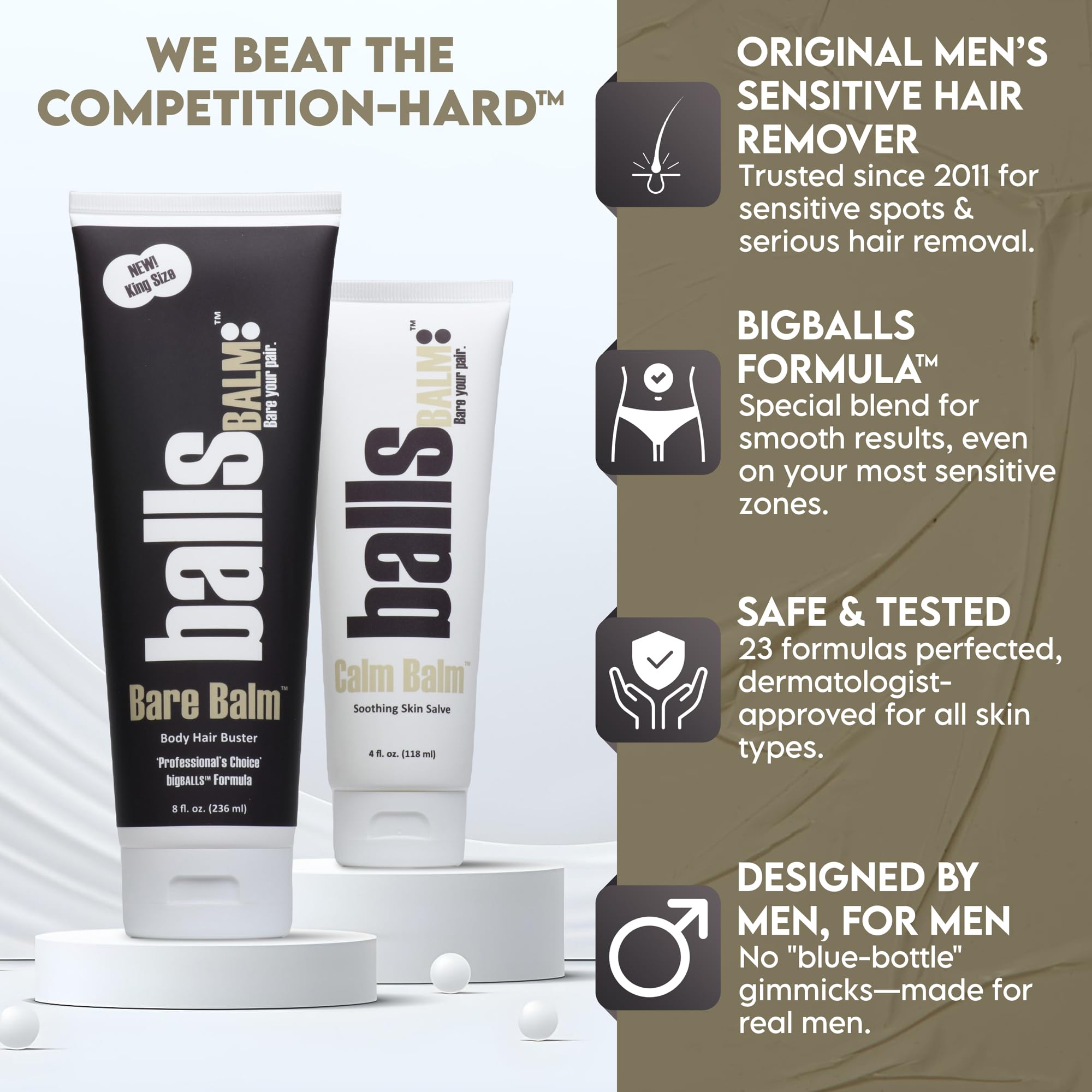 ballsBALM Bare Balm, foco efecto-suave, elimina vello de forma controlada.