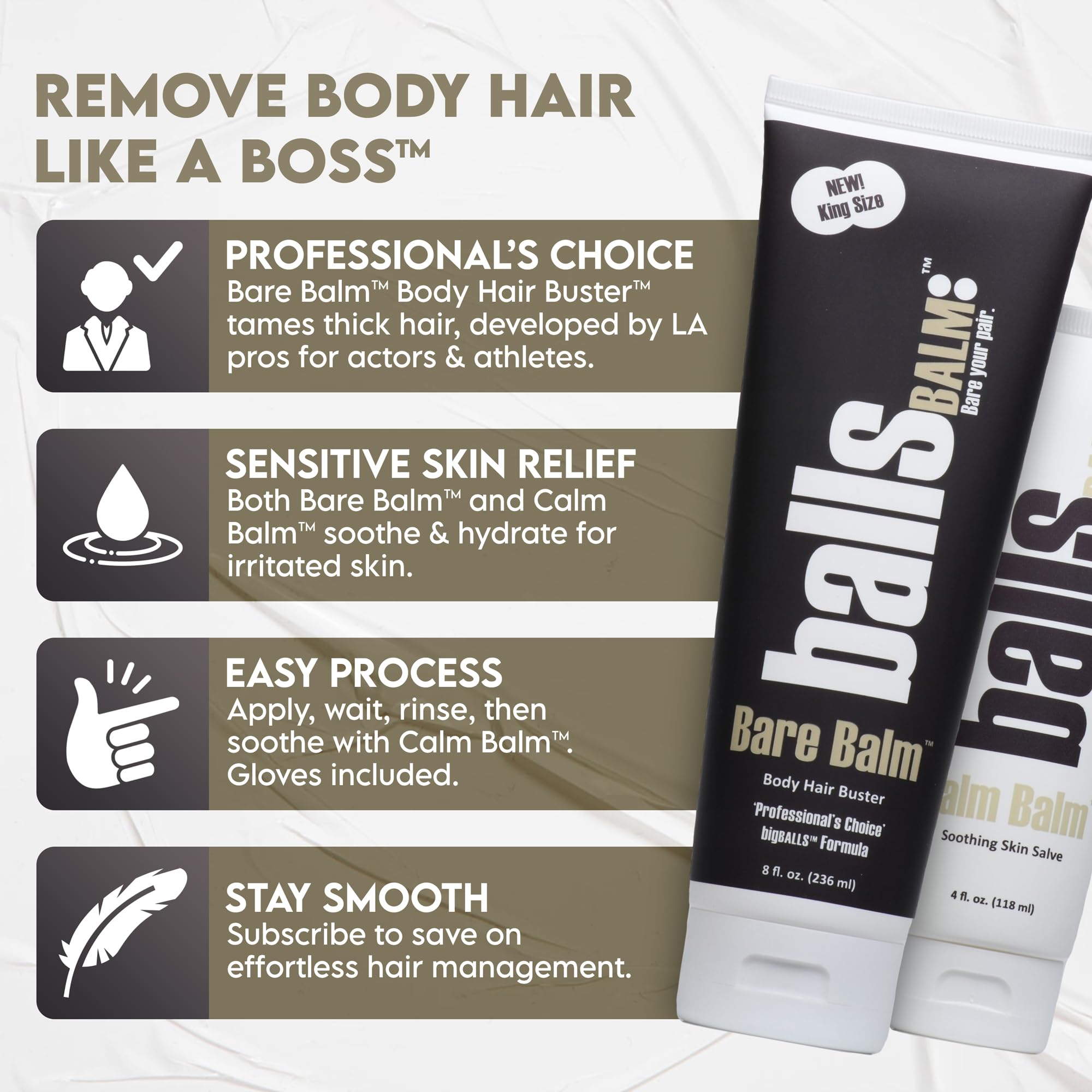 ballsBALM Bare Balm, foco formula-bigballs, aplica con suavidad en zonas sensibles.