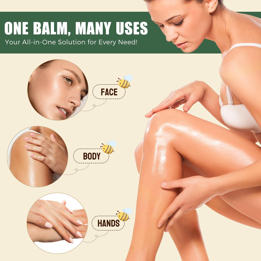 Cuidado facial natural con bálsamo de sebo de res y miel.
