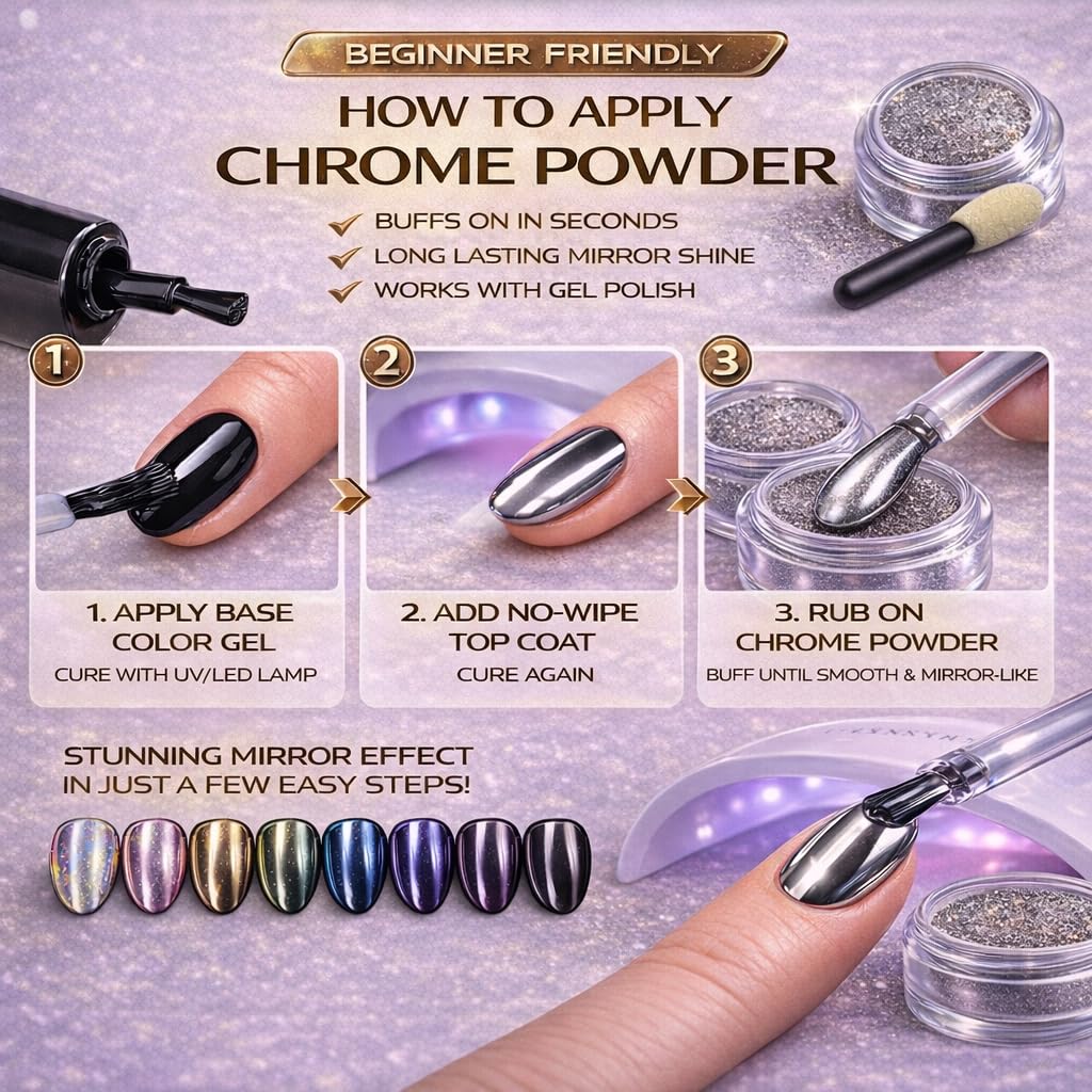 BALTIC DAY brillo espejo para uñas, perfecto para profesionales y aficionados