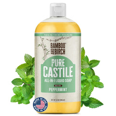 BAMBOO AND BIRCH Jabón castile líquido menta para piel suave