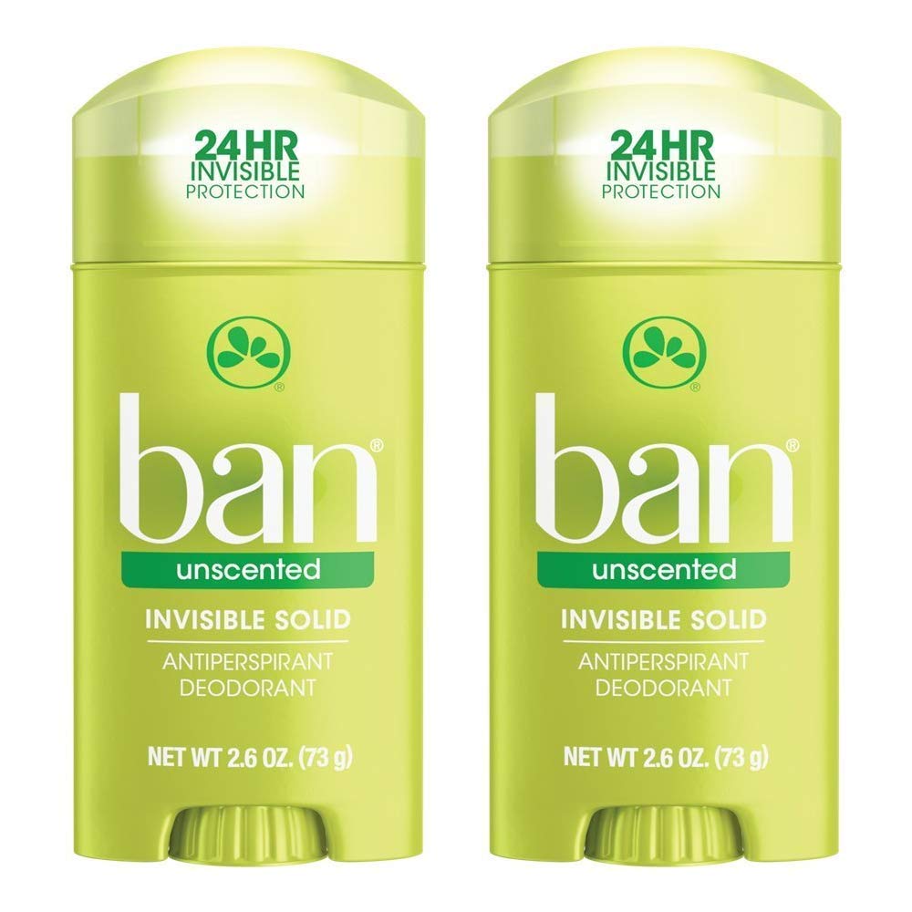 Ban desodorante antitranspirante invisible sólido sin fragancia, protección duradera para la ropa clara.