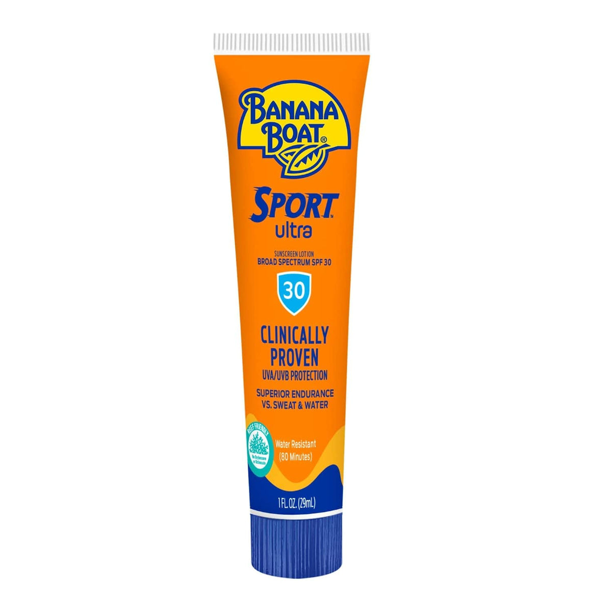 Banana Boat loción solar de alto rendimiento; aplicación suave para deporte.