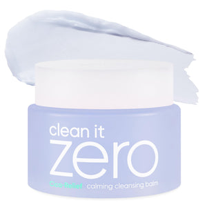BANILA CO Clean It Zero Calming Cleansing Balm jar close-up showing gentle makeup removal for sensitive skin