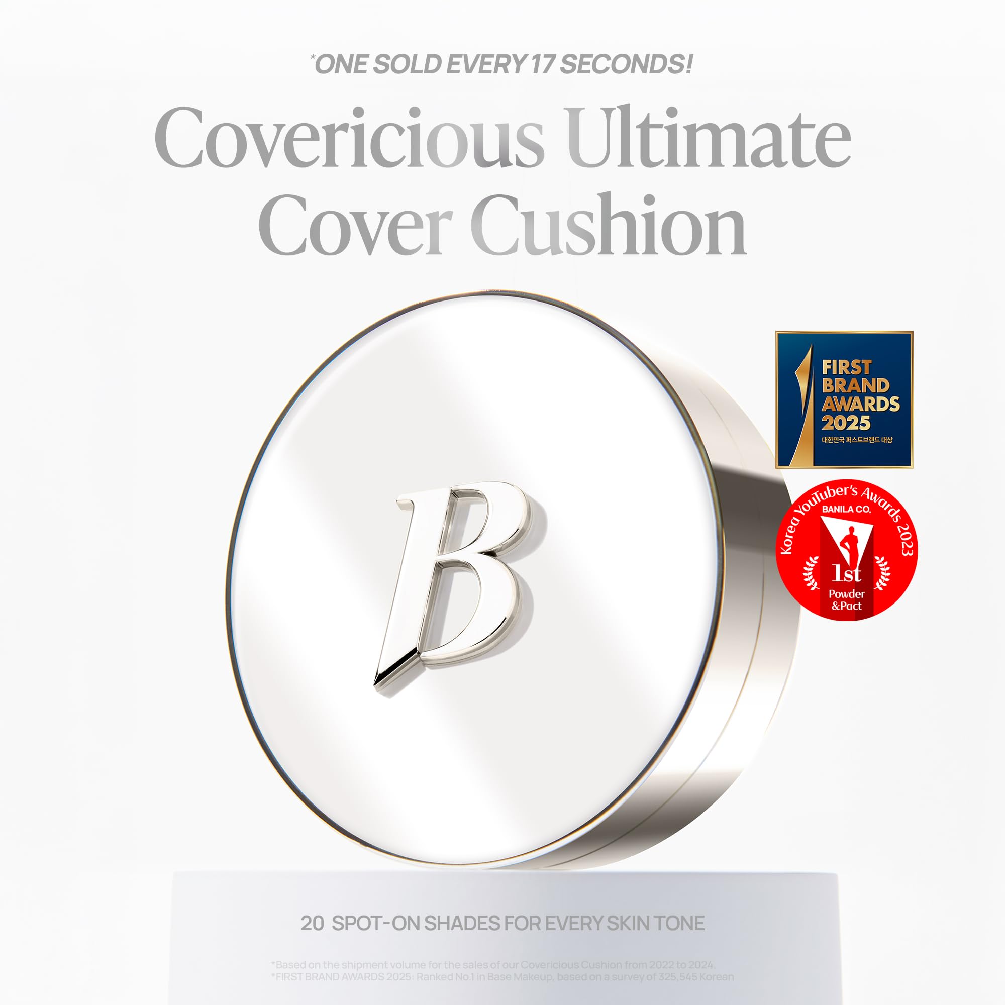 BANILA CO Covericious Ultimate Cover Cushion aplicacion con puff suave que se desliza para un acabado ligero