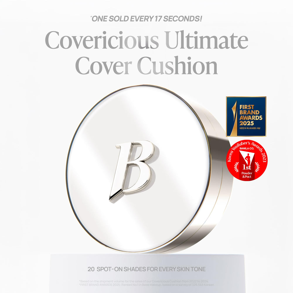 BANILA CO Covericious Ultimate Cover Cushion aplicacion con puff suave que se desliza para un acabado ligero