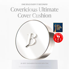 BANILA CO Covericious Ultimate Cover Cushion aplicacion con puff suave que se desliza para un acabado ligero
