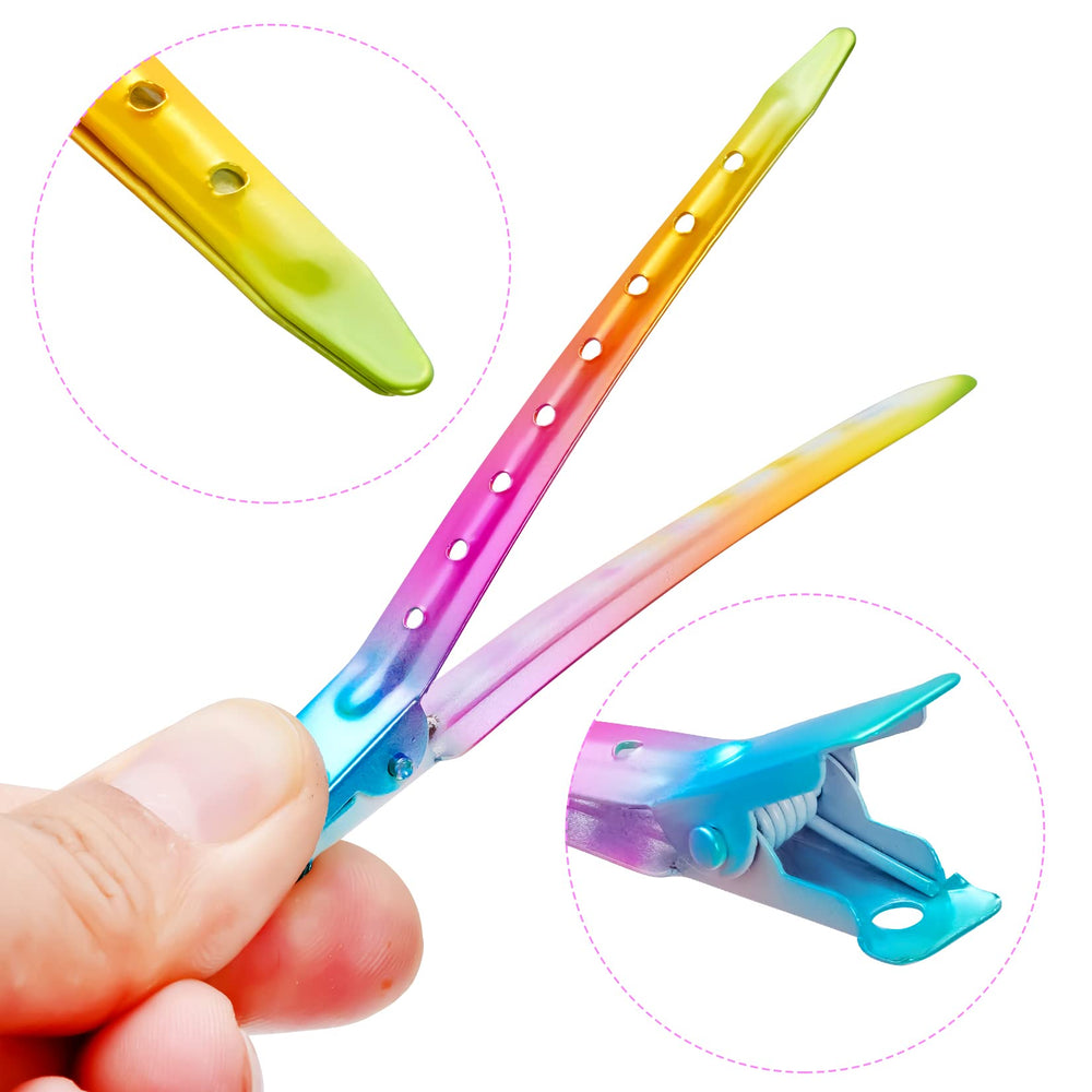 Bantoye clip-pico-pato acabado resistente, duradero para peinados prolongados.