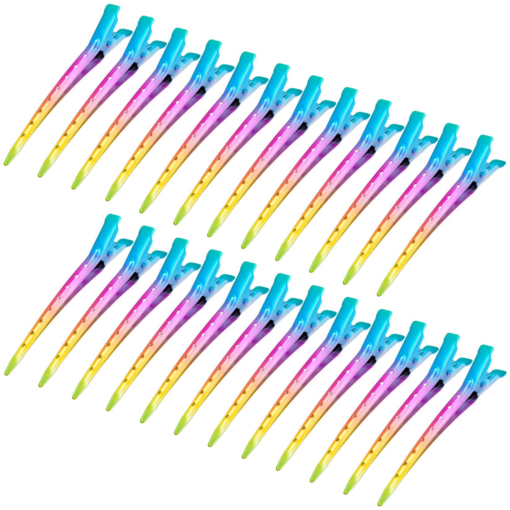 Bantoye clip-pico-pato arcoíris, ideal para seccionar el cabello con precisión.