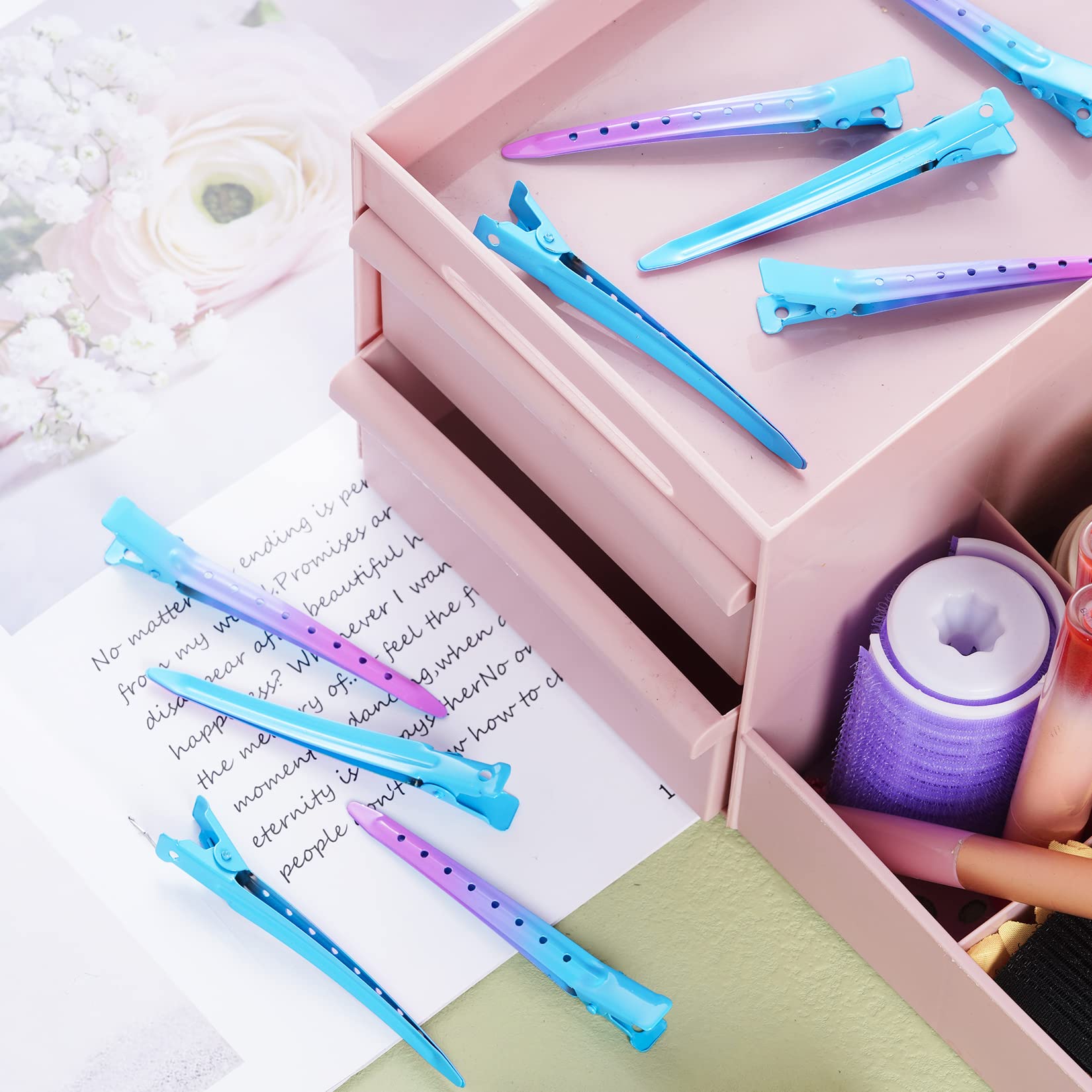 Pinza de cabello para peinado diario Bantoye gradiente azul