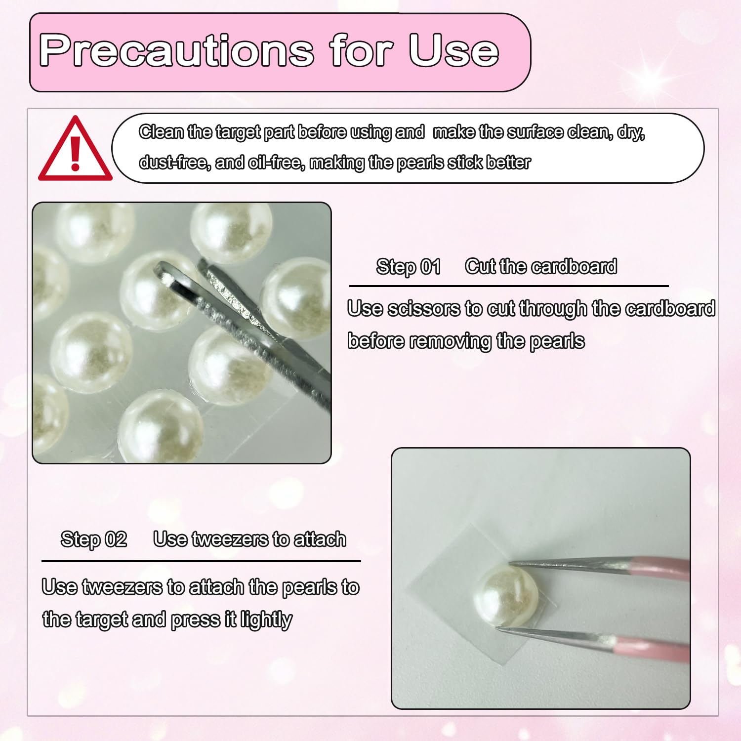BAOYAALIN perlas autoadhesivas 5 mm marfil para uñas y proyectos de manualidades.