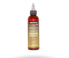 Barber Shop Aid bote de aceite estimulante para alopecia, uso diario para cuidado del cuero cabelludo.