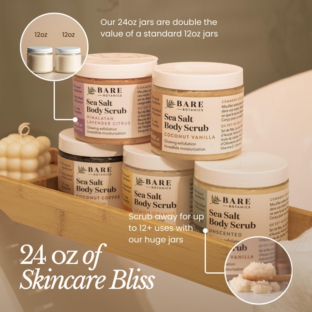Frasco con lavanda para Bare Botanics Scrub: aroma calmante.