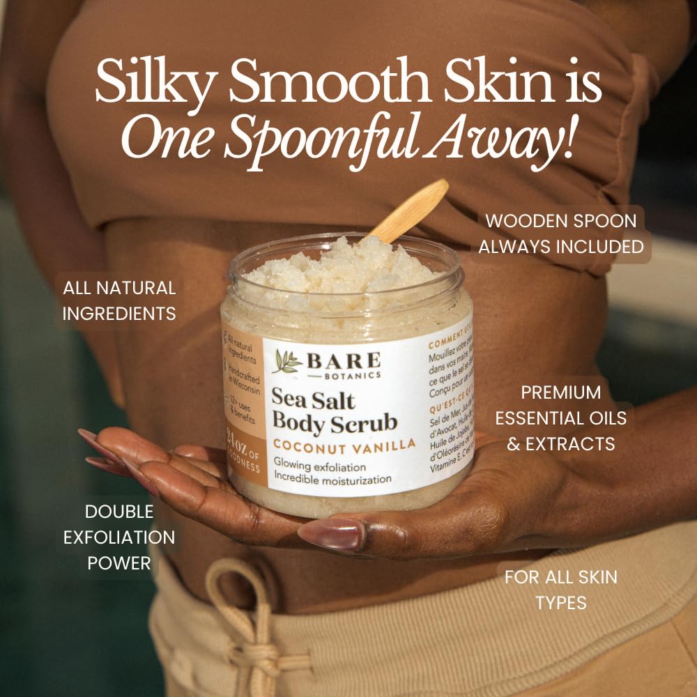 Frasco con aceite esencial naranja sanguina ofrece aroma fresco en Bare Botanics Scrub.