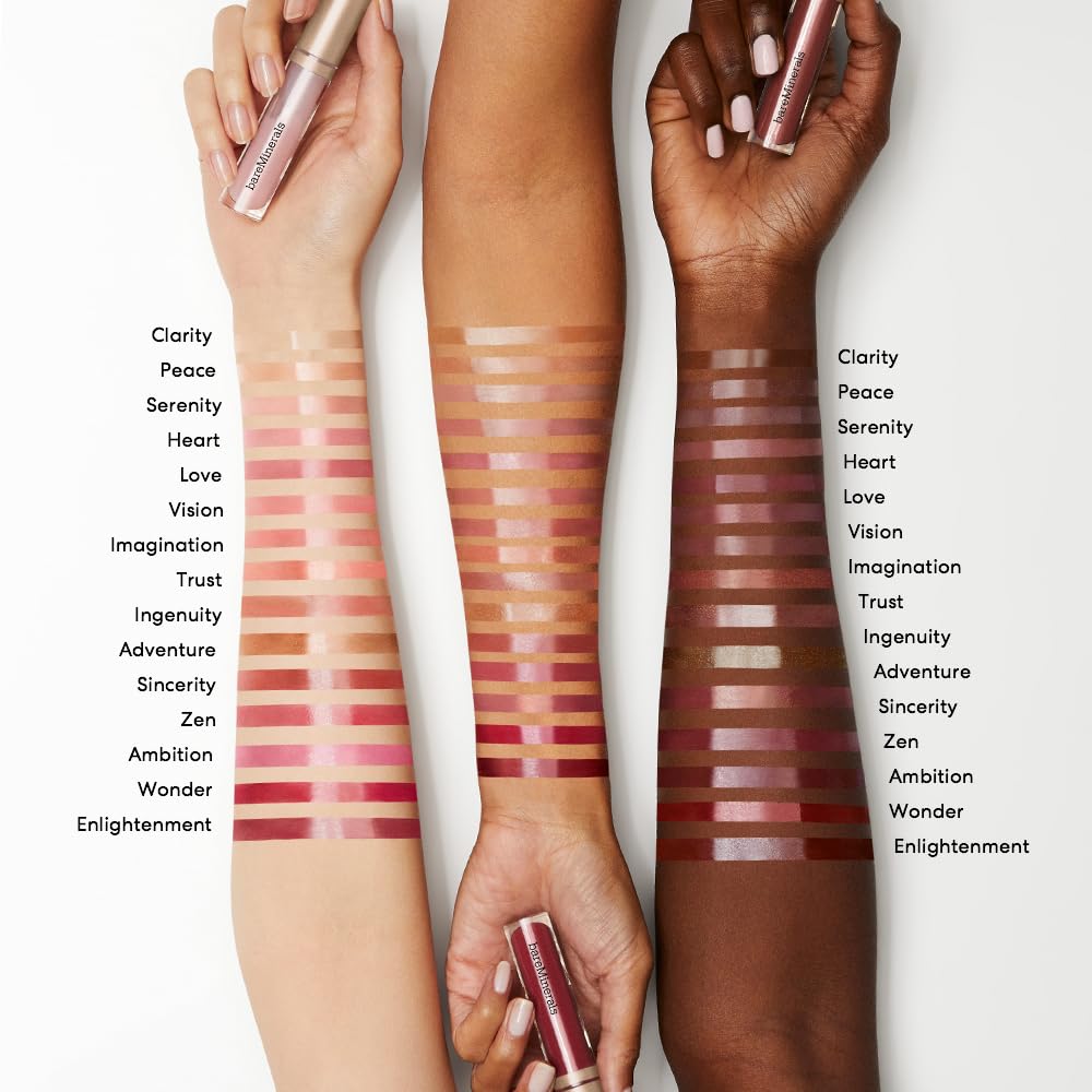 bareminerals balsamo labial mineralista serenidad, brillo natural que realza el color sin grasa.
