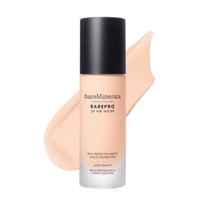 Barepro 24HR Wear, botella frontal con acabado mate duradero.