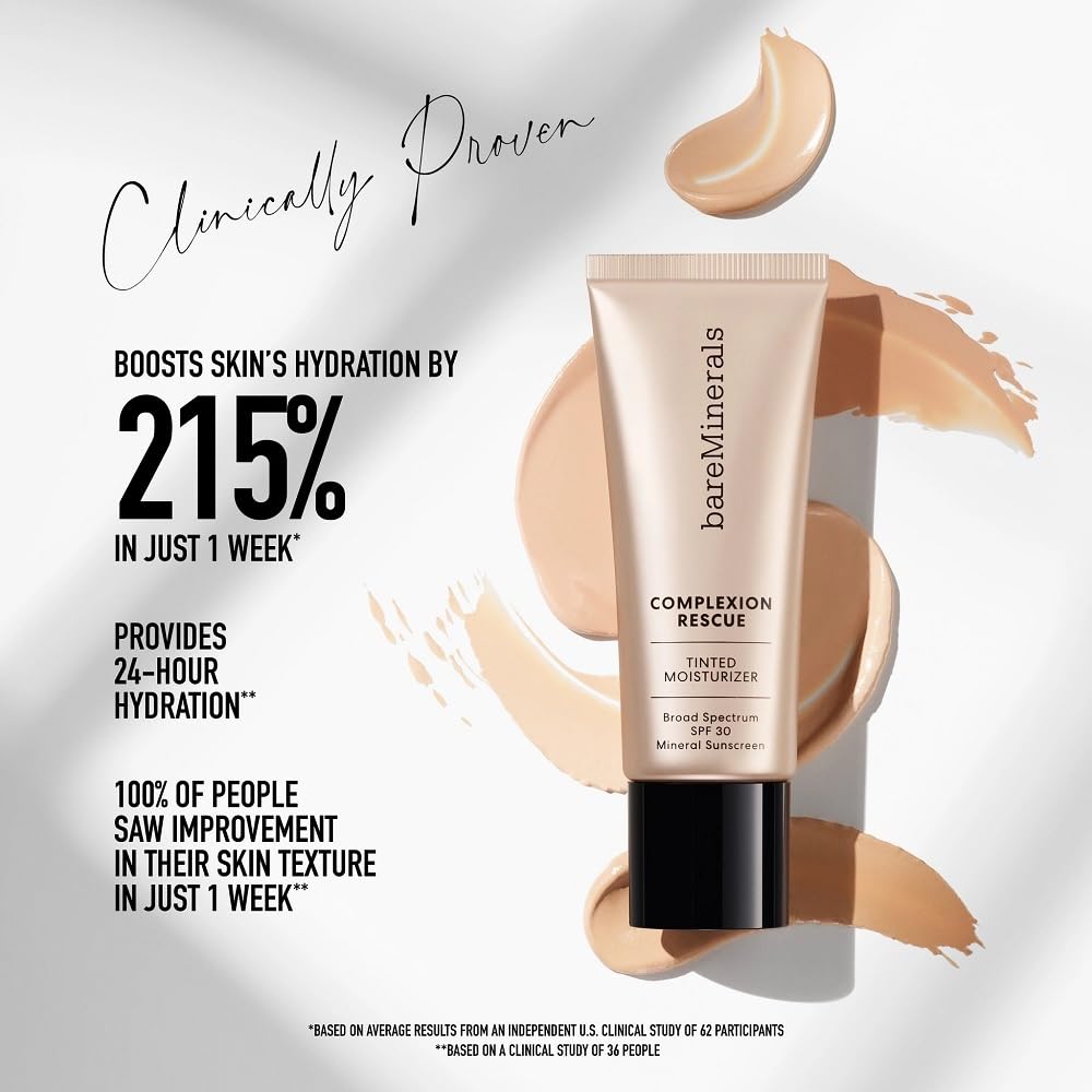 bareMinerals Complexion Rescue, hidratación 24h gracias al squalano de oliva.