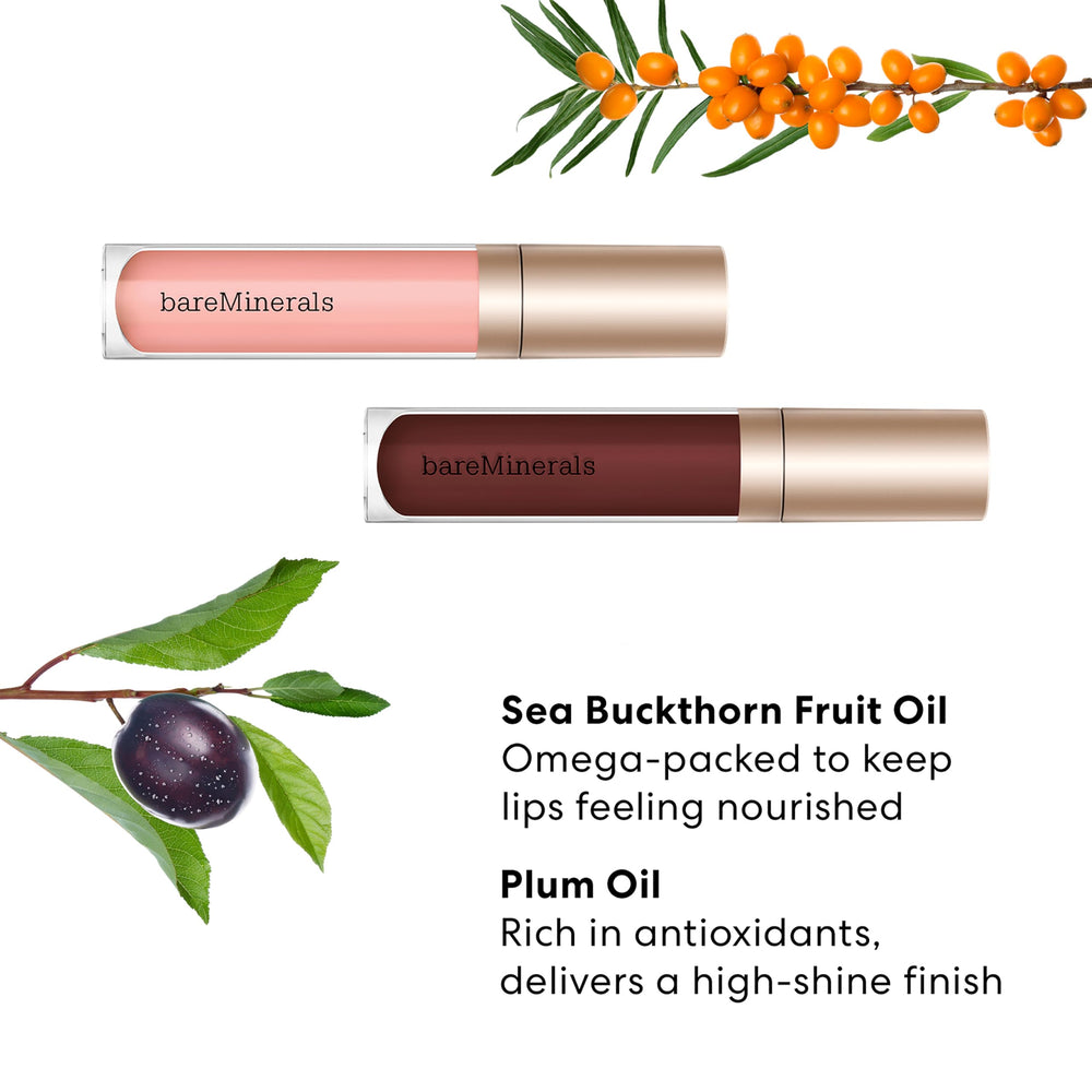 bareMinerals Mineralist brillo labial Serenity, acabado no pegajoso para uso diario.