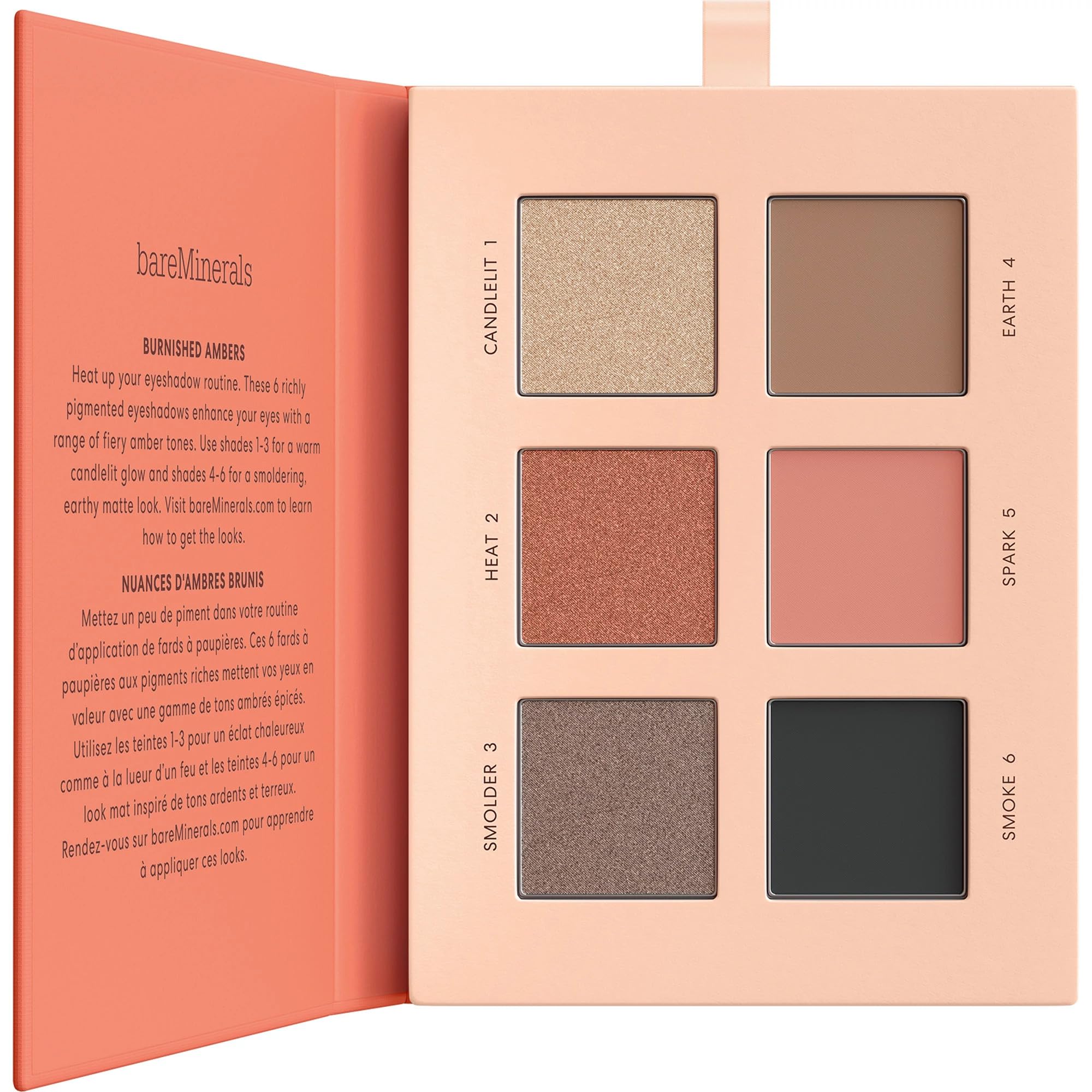 bareMinerals Mineralist Eyeshadow Palette Burnished, muestras de color Burnished para un look intenso