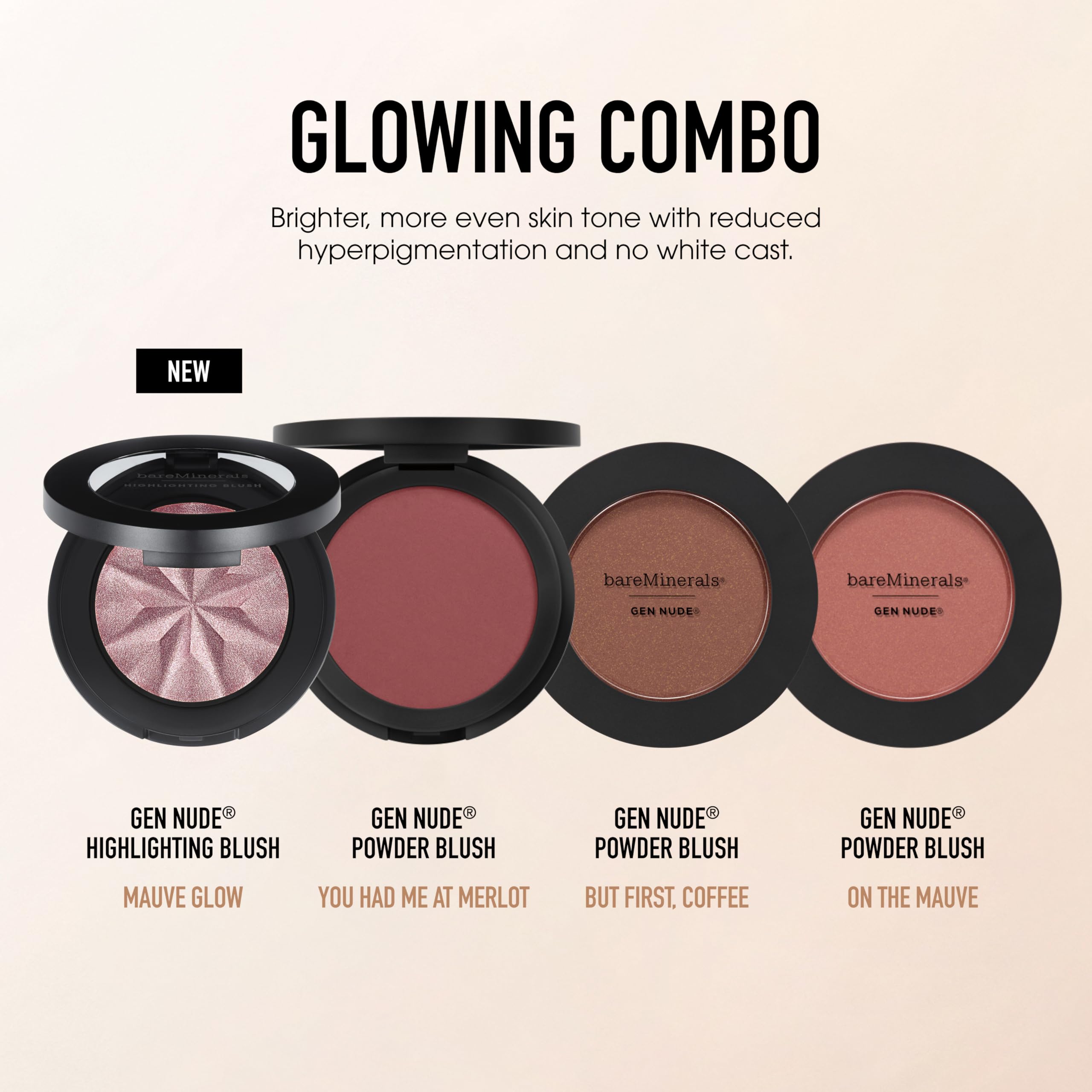 bareMinerals Rubor Gen Nude Merlot, envase compacto para retoques discretos durante el día.