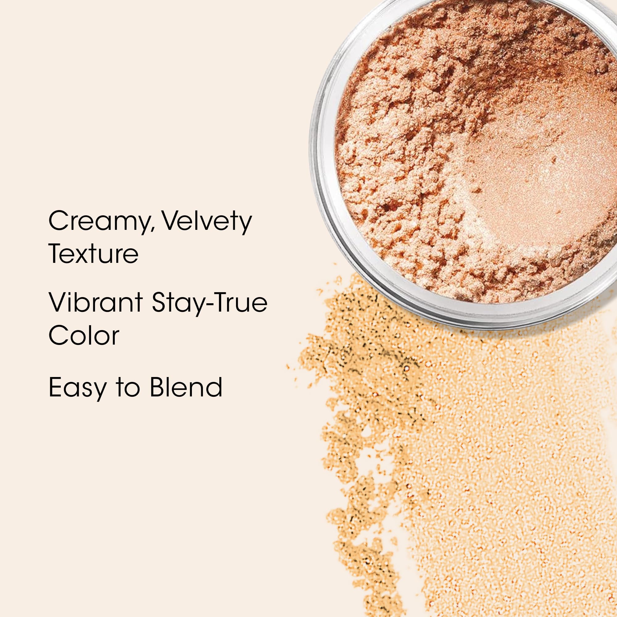 BareMinerals Soul: acabado metálico para intensidad de pigmento y destellos.