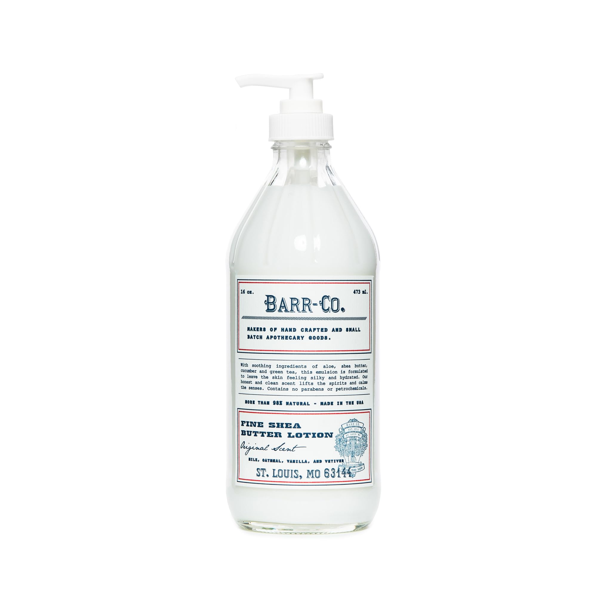 Loción BARR-CO con karité y aroma original para piel suave.