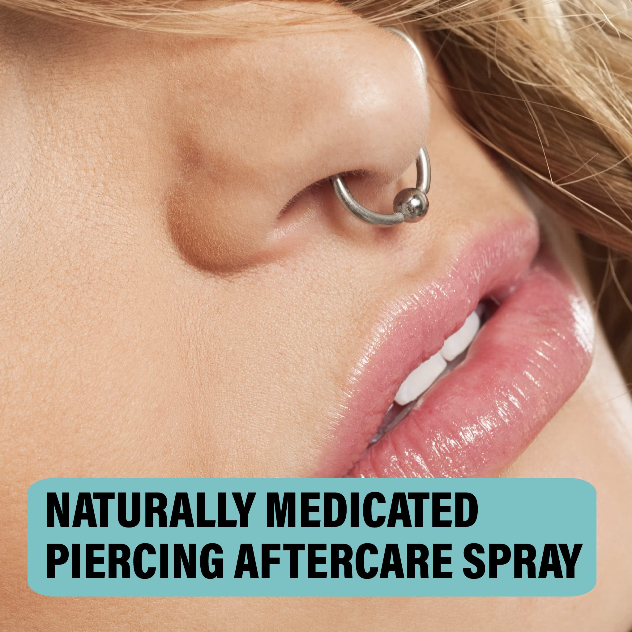 BASE LABORATORIES limpiador de piercings para orejas, spray suave para higiene.