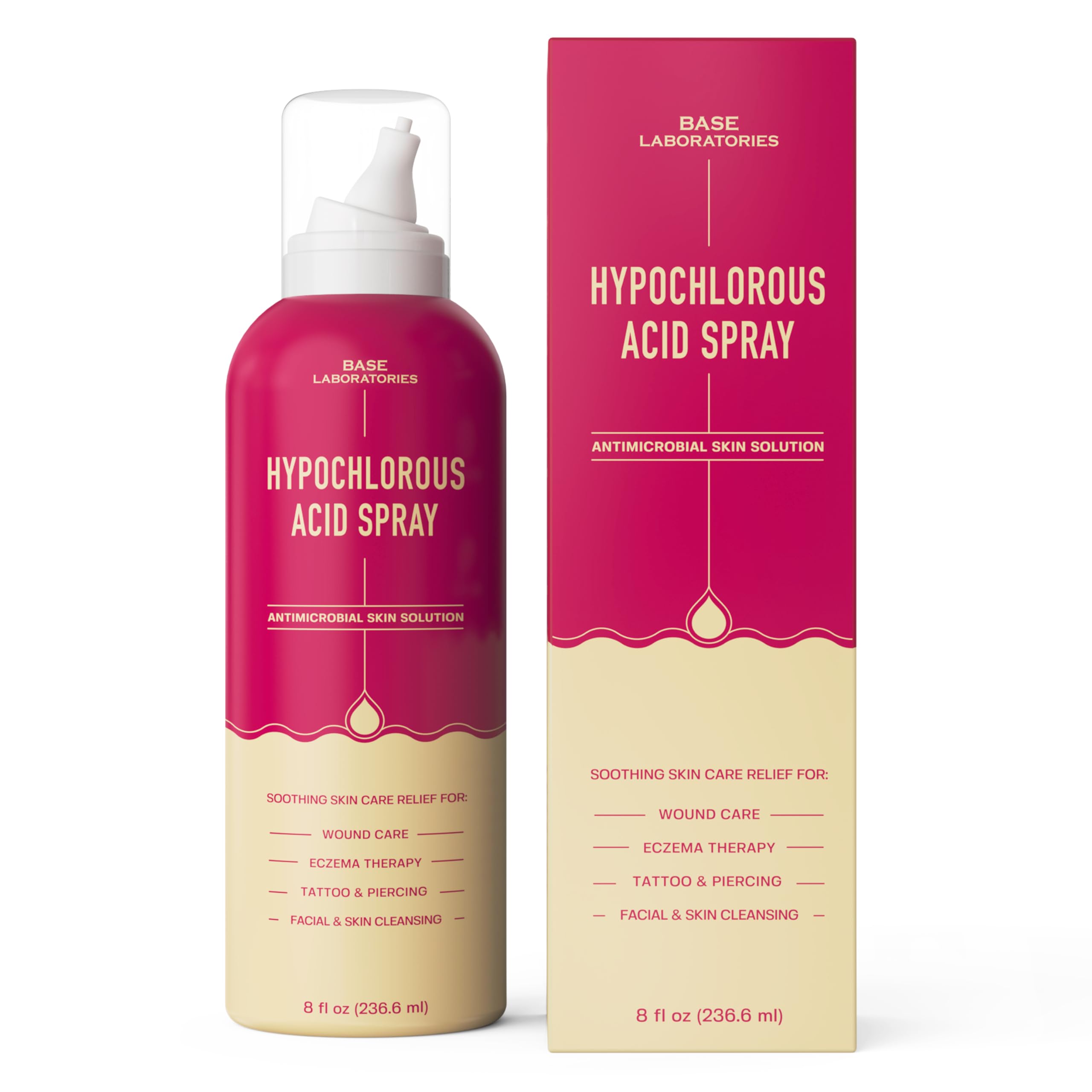 Base Laboratories limpieza suave sin irritación para piercings.