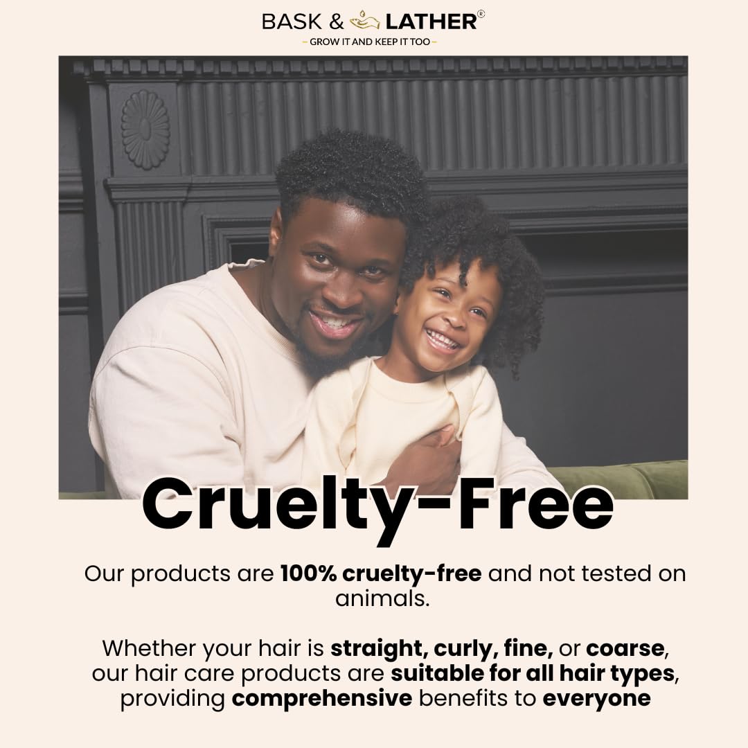 Aplicación sin enjuague Bask & Lather para cuidado diario.