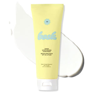Bask loción solar SPF30: aplicación suave y protección UVA/UVB para piel sensible.