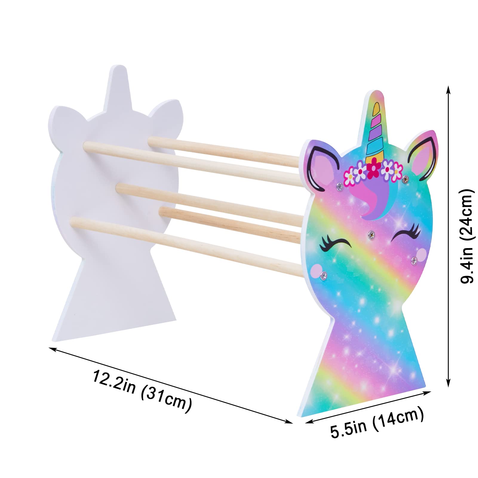 Basumee estante display para diademas con unicornio, decoración encantadora