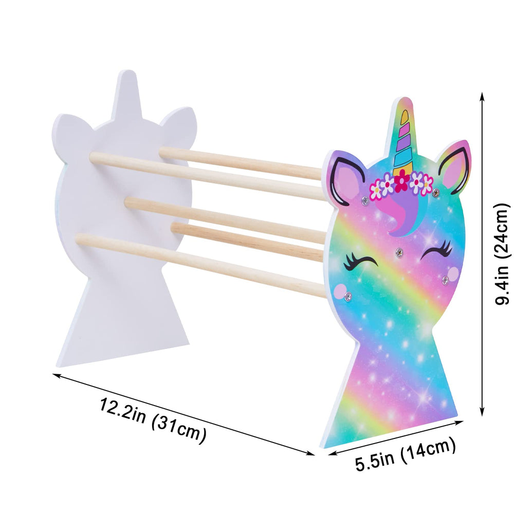 Basumee estante display para diademas con unicornio, decoración encantadora
