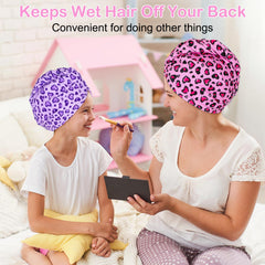 Basumee toalla microfibra para cabello con dos colores, diseño divertido para niñas