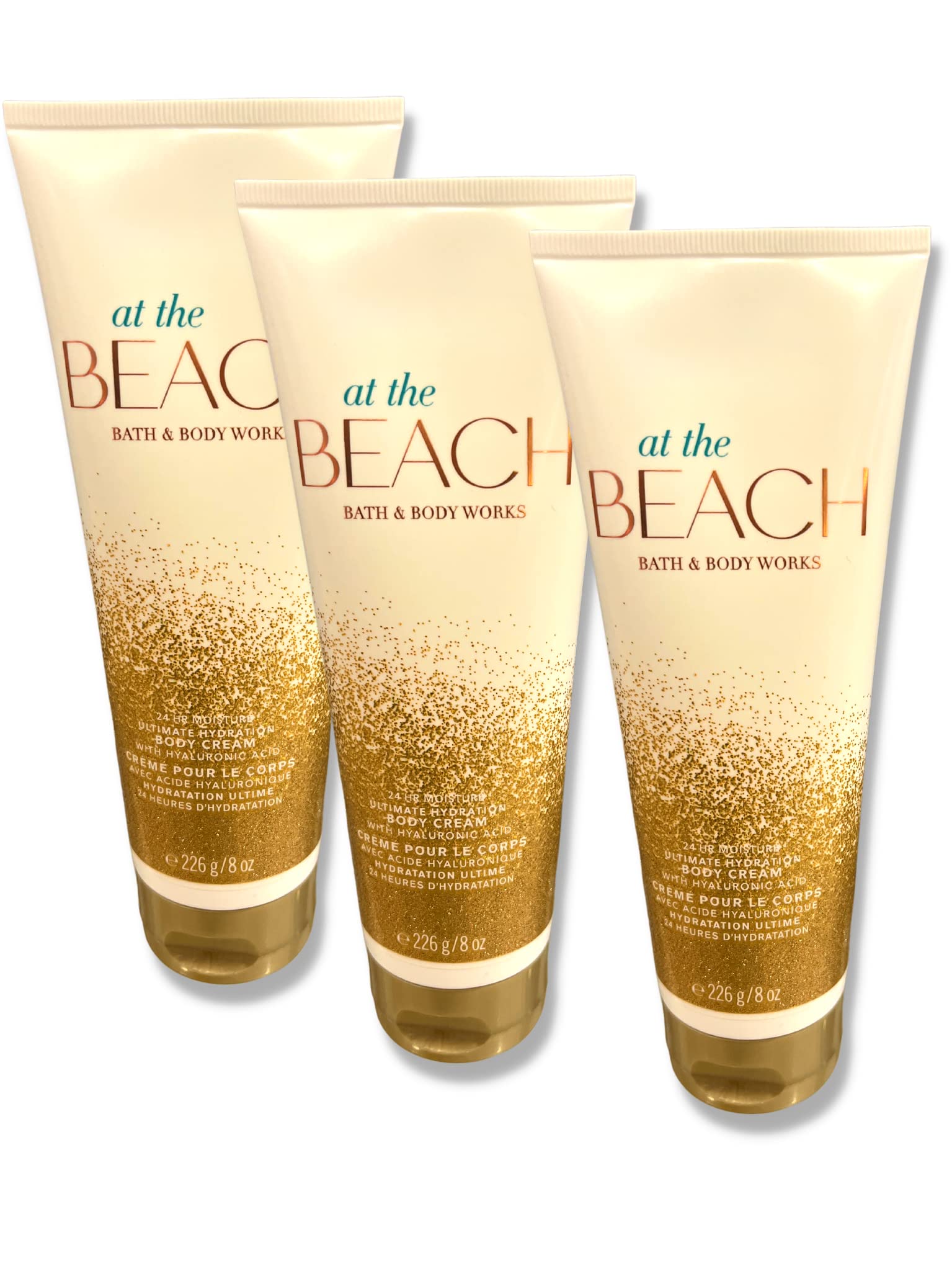 Bath & Body Works En la Playa crema de cuerpo 8 oz, pack 3, hidratación diaria.