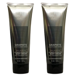 Bath & Body Works Graphite crema corporal 8 oz en botella, hidratación suave para la piel