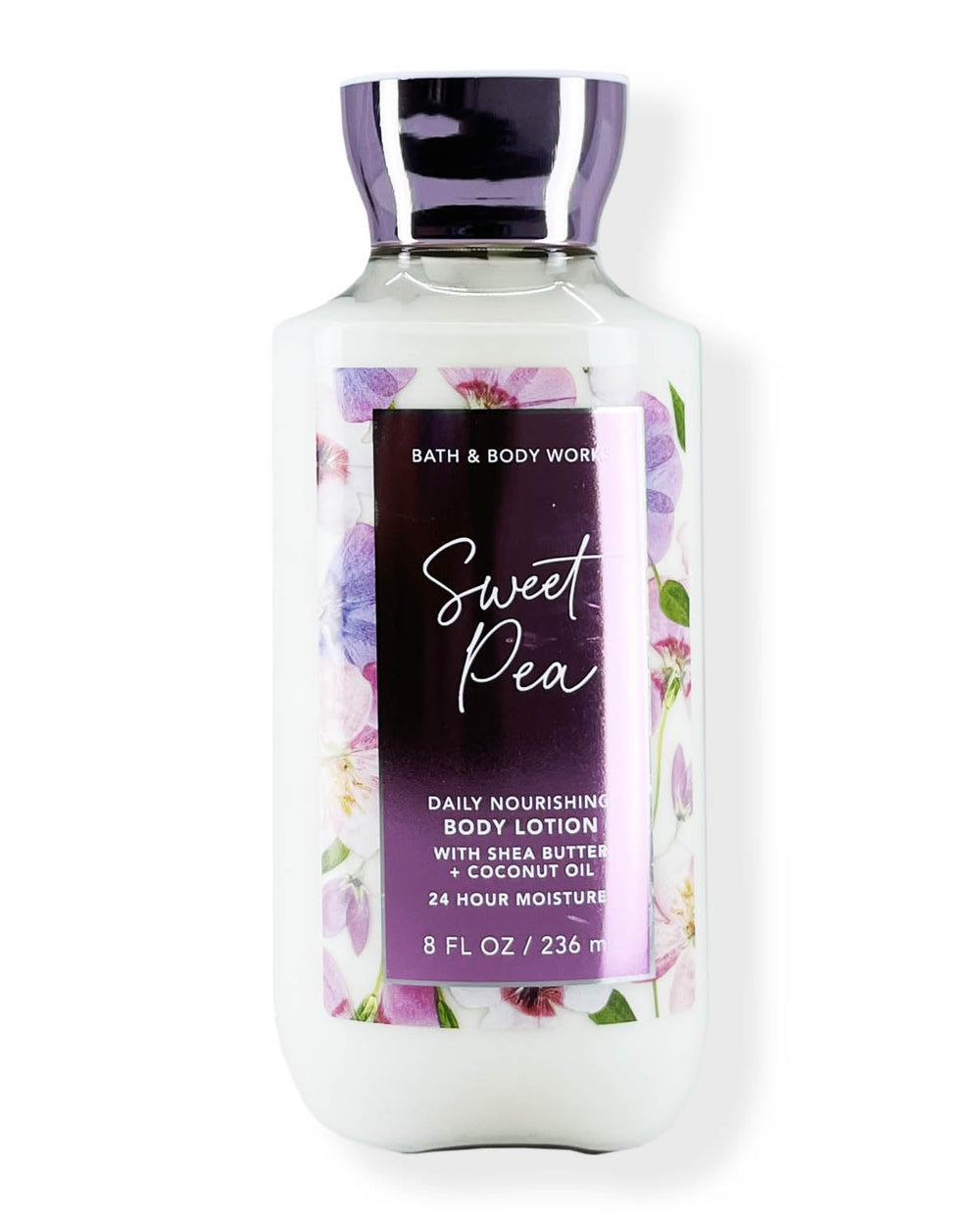 Loción corporal Sweet Pea de Bath & Body Works, hidrata la piel y perfuma suavemente.