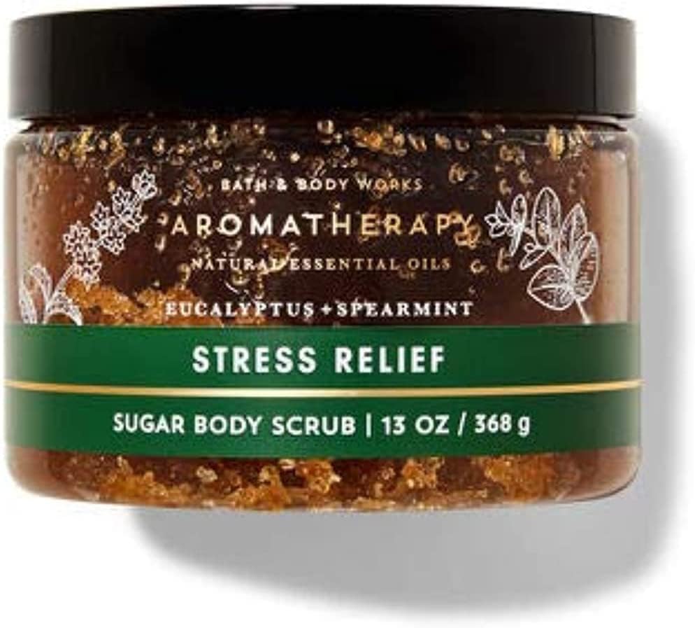 Bath & Body Works frasco exfoliante con aceites nutritivos, ideal para ducha revitalizante.