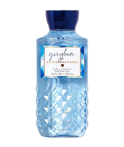 Bath & Body Works Gingham, empaque de la botella, colores brillantes para un ritual de ducha diario.