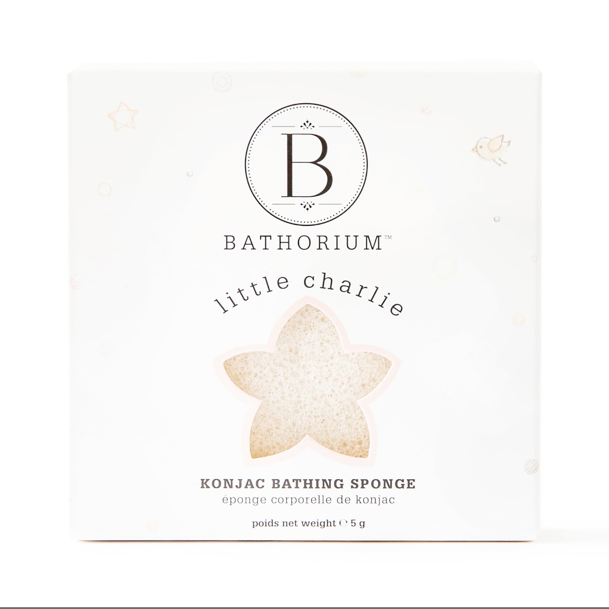Bathorium Little Charlie Konjac: esponja suave para piel de bebé, uso diario.