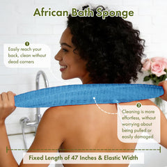 Bathway esponja africana de 47 pulgadas para alcance de espalda