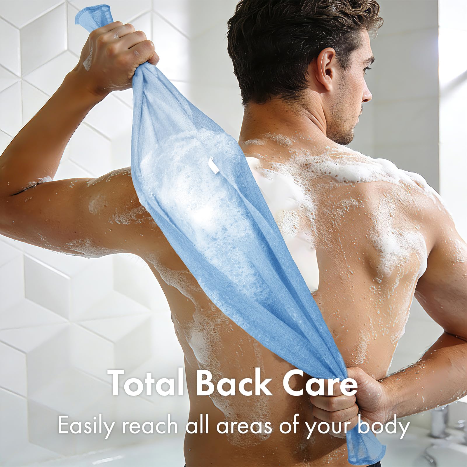 Bathway toallita exfoliante de nylon para ducha: cobertura total del cuerpo.