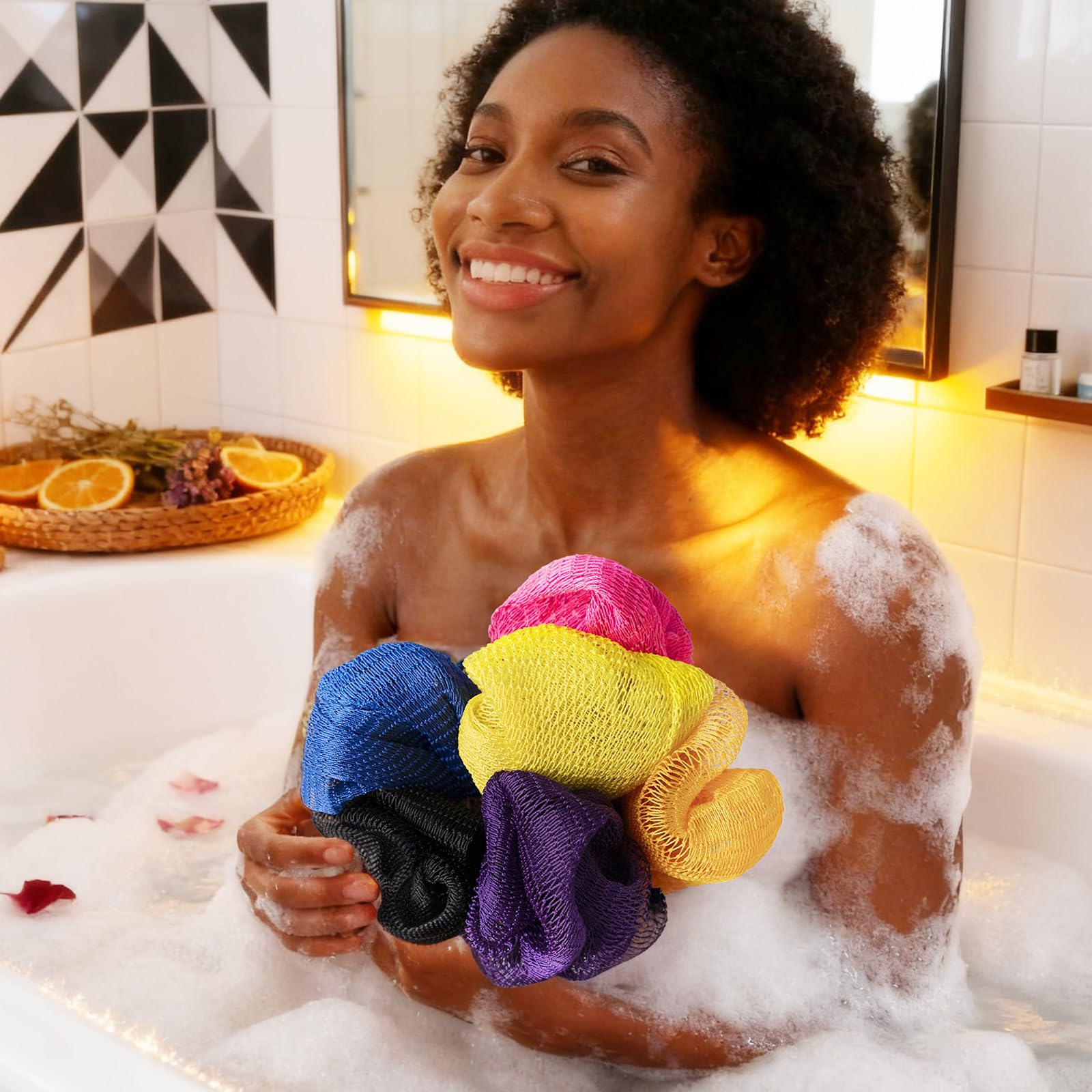 Bathway uso diario en casa o gimnasio con esponja africana exfoliante.