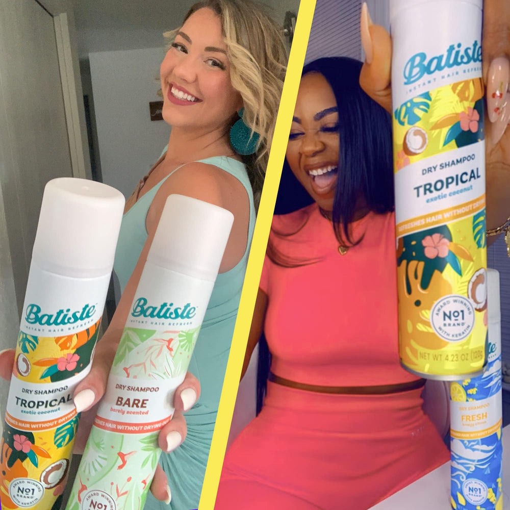 Batiste Champó Seco Tropical, sin agua para una rutina rápida.