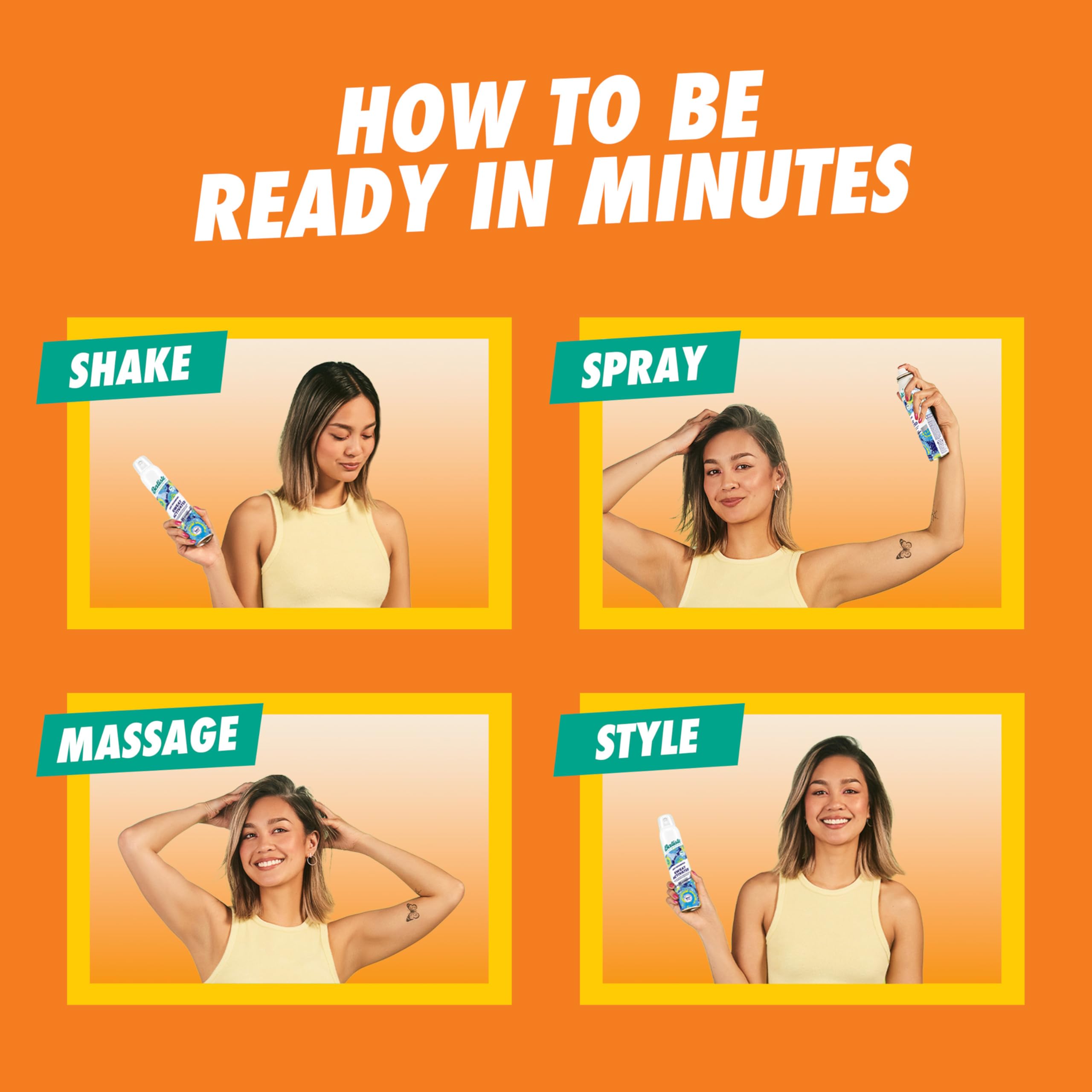 Batiste Champú en seco Tropical, limpieza rápida para cabello entre lavados.