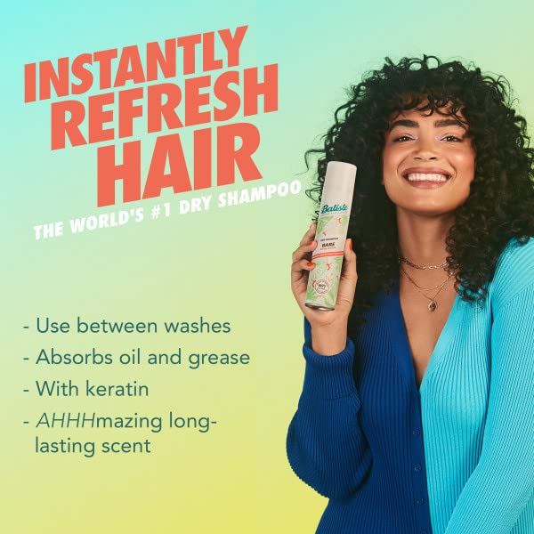 Aplicación rápida de Batiste Bare Champú Seco para retoques diarios.