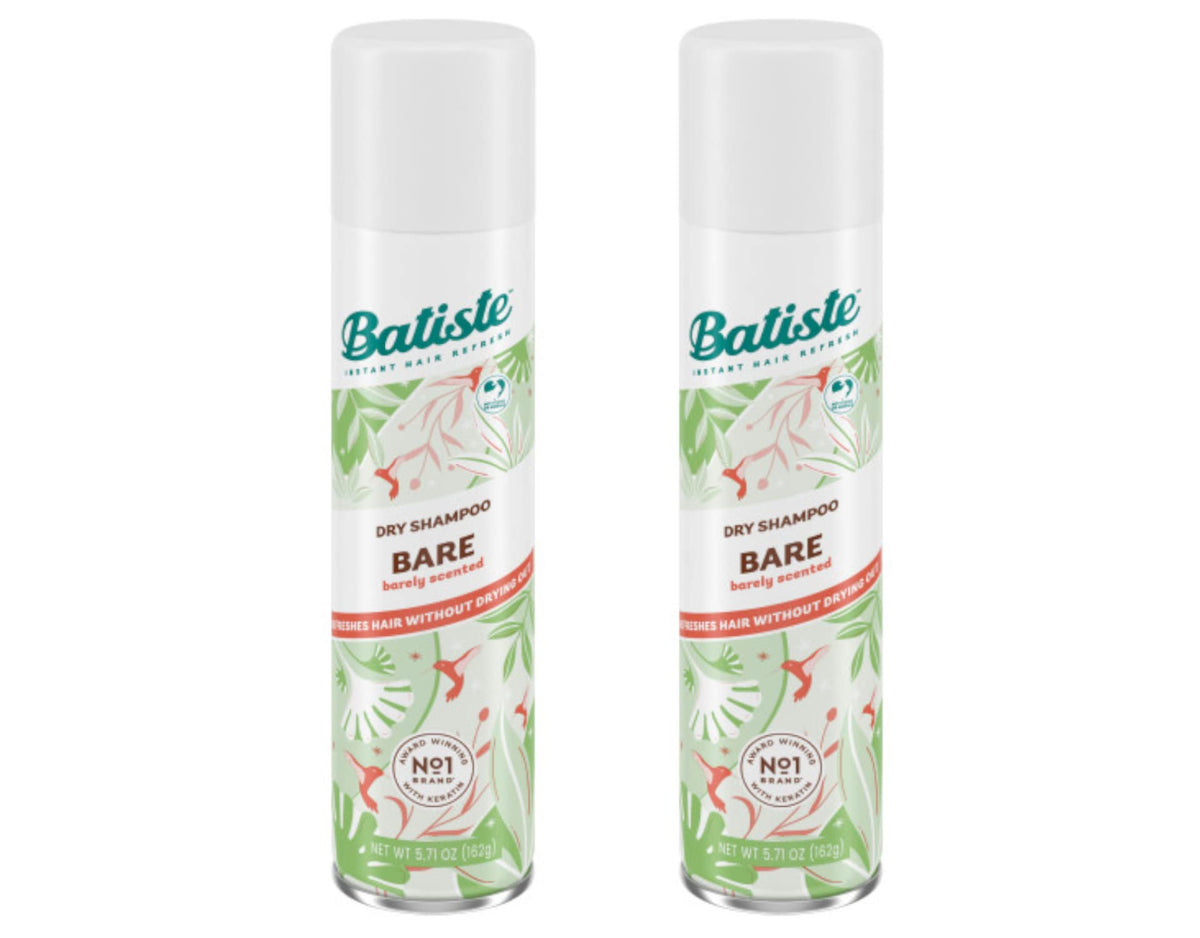 Batiste Bare Champú Seco, botella visible, refresca entre lavados con sensación limpia.