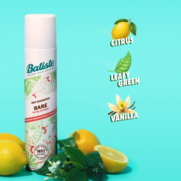 Botella 5-71 onzas de Batiste Bare Champú Seco para múltiples usos.