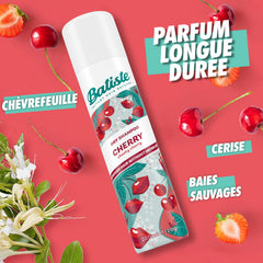 Batiste Champu Seco Cereza: elimina el exceso de grasa y deja el cabello ligero.