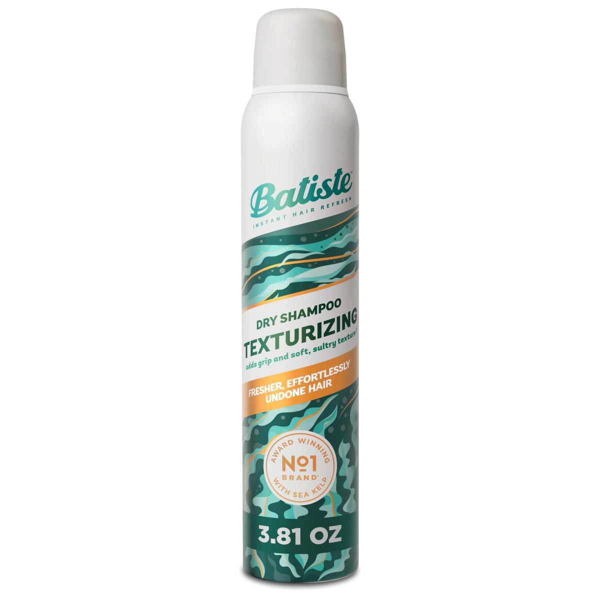 Batiste Champú Seco Texturizante en envase, revitaliza el cabello con limpieza y aroma fresco.